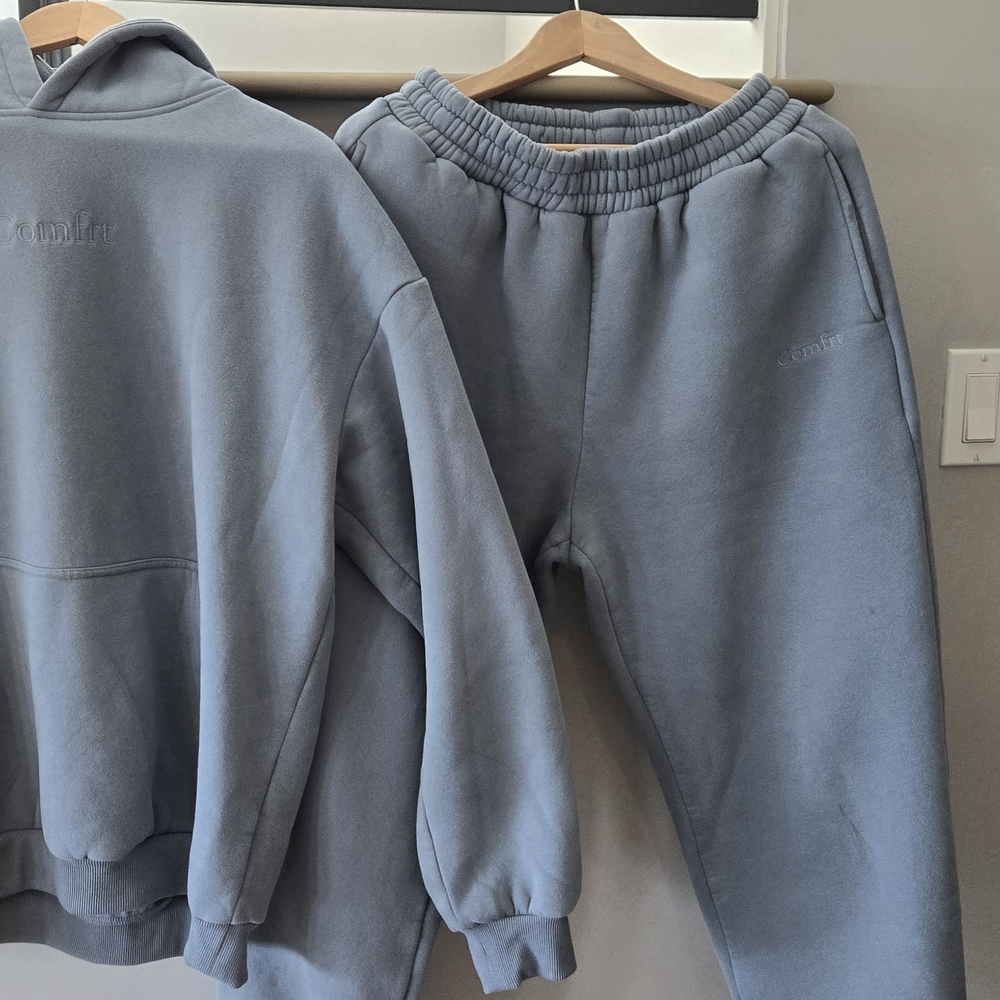 Comfrt Signature Fit Bundle Hoodie And Sweatpant Set In Sky Blue